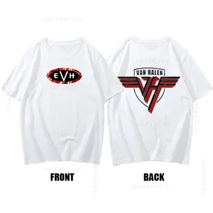Unisex Eddie Van Halen tema t-shirt, 100% algodão, verão Streetwear, roupa original, manga curta Tee, Top ginásio gráfico, venda quente 8 principais vendas relogio van heusen - №4