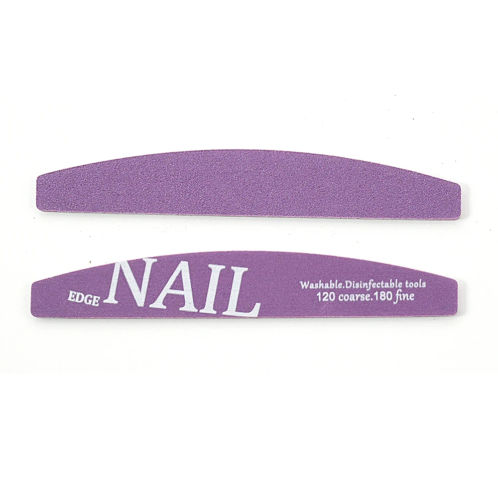 20 قطعة ملفات الأظافر المهنية 120 الخشنة 180 غرامة مانيكير لوازم نصف القمر الرملي الأظافر عازلة الملفات إزالة هلام طلاء الأظافر