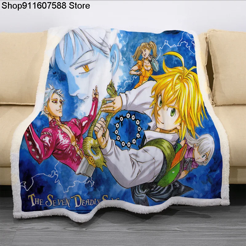 NEW The Seven Deadly Sins Blanket 3D Print Sherpa Blanket on Bed Kids Girl Flower Home Textiles Dreamlike Style 04