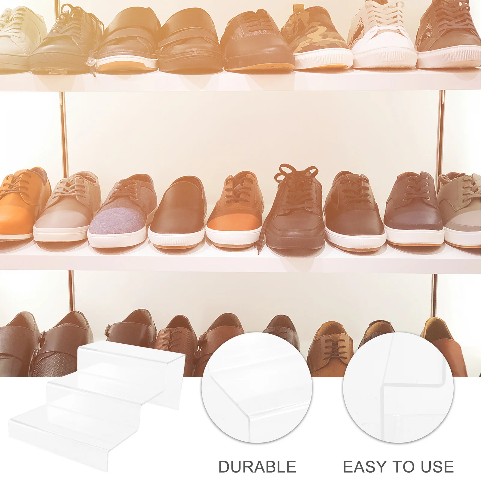 

1pc High Heel Shoe Rack Transparent Acrylic 3-Tier Storage Organizer Display Stand For Home Office Bathroom Shoe Storage Rack