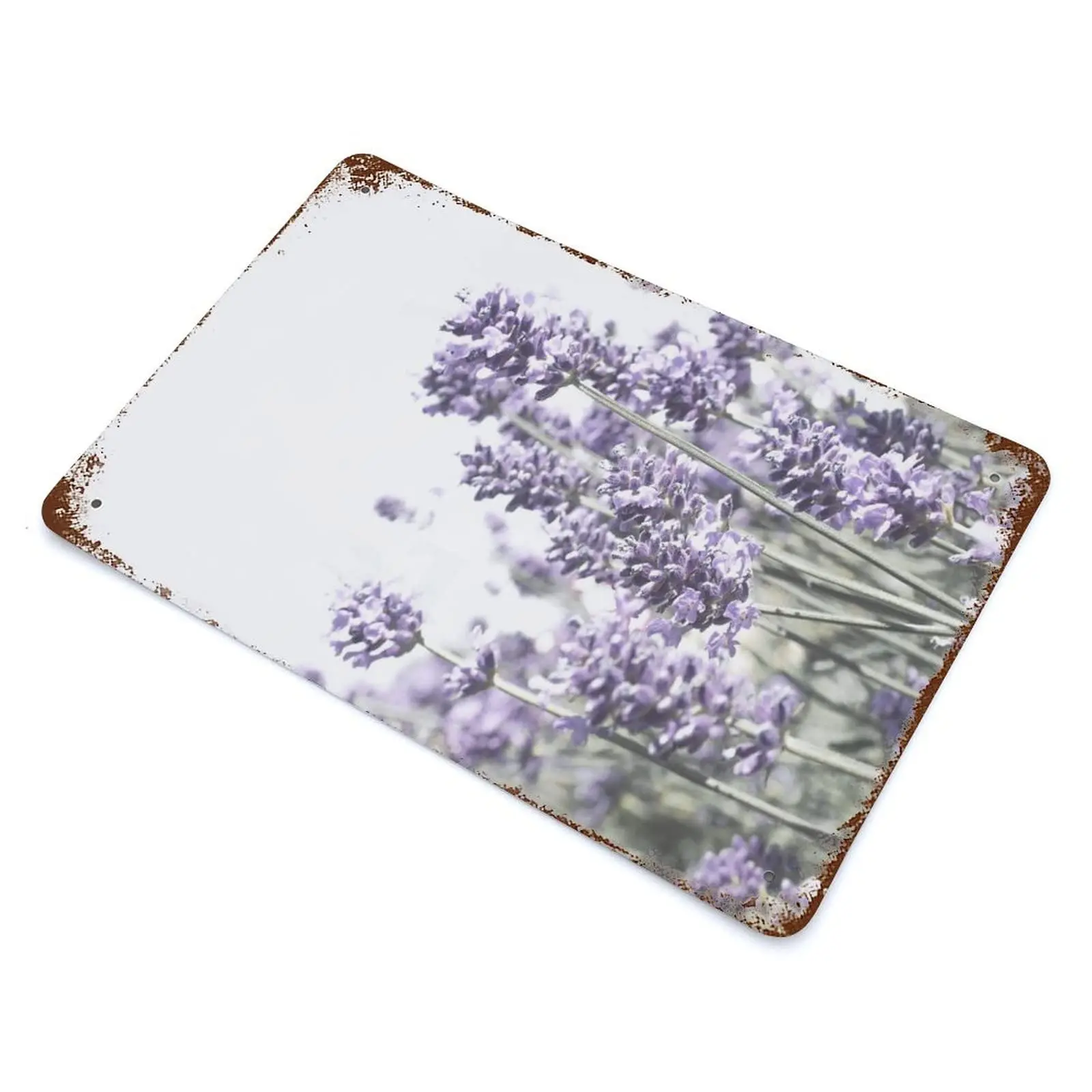 Habilboi Vintage Metal Tin Sign Garden Beautiful Flowers Vintage Tin Sign Flower Lavender Metal Wall Panel Retro Art Decoration