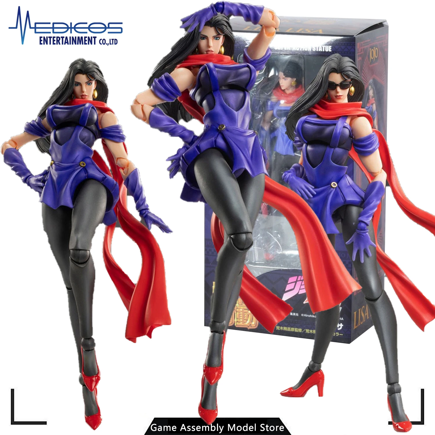 

Original 100% Medicos Animation Assembly Model Super Figure Action JoJos Bizarre Adventure Part 2 Lisa Lisa Action Figure