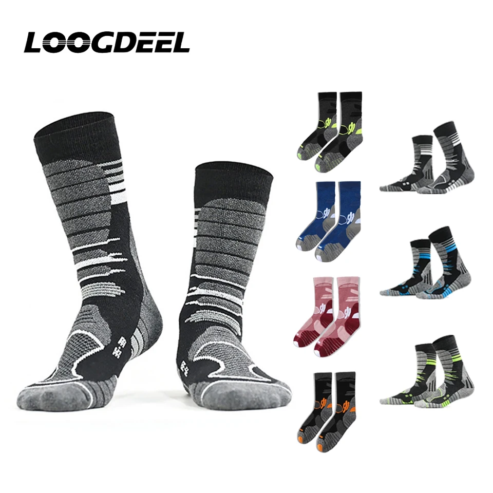 Loogdeel 1 Pair Merino Wool Socks Autumn And Winter Thickened Mid-calf Socks Hiking Trekking Camping Socks Sports Socks