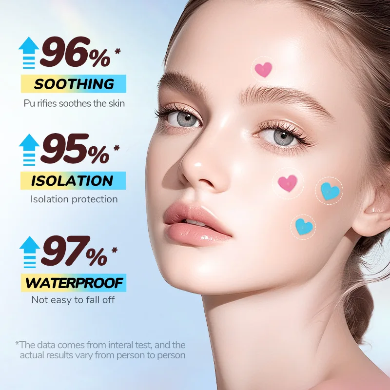 48pcs Heart-Shaped Acne Patches – Hydrocolloid Invisible Pimple Covers with Oil-Absorbing Protection for Daily Spot and Blemish