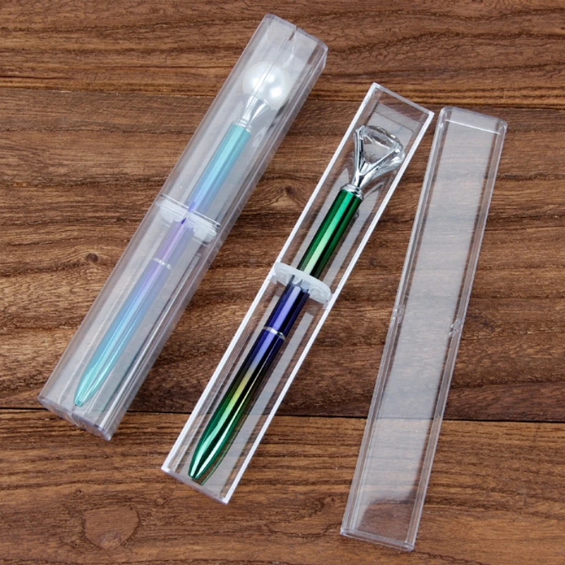 3 PCS/box Single pen Transparent pen case Ballpoint pen protection case Delicate pen Plastic packing case Mini pencil case gifts