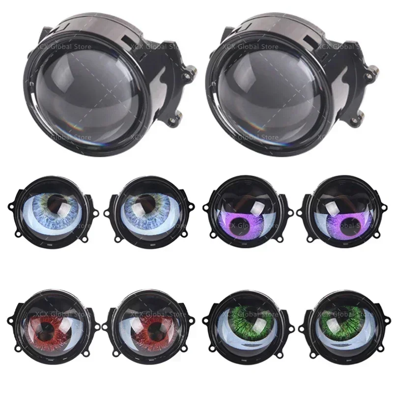 Luces de lente de ojos de diablo dinámicas para coche, Kits de modificación de Ojos de Control WIFI, montaje de faros, accesorios para automóviles,