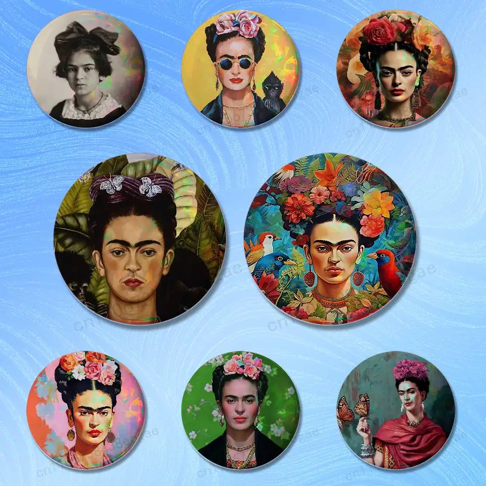 

Artiste F-Fridas K-Kahlo-ES Badges 25 32 44 58 75 mm Round Cosplay Pin Bag Decor Fans Collect Friends Gifts Brooch Souvenir