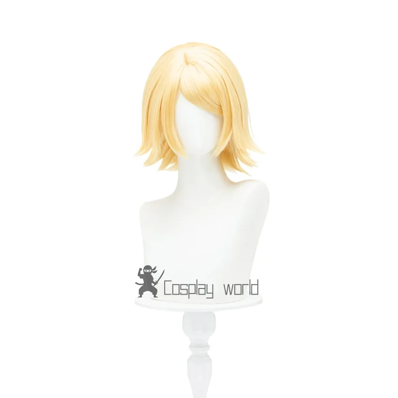 

Высокое качество Rin косплей парик Лен 35 см короткие светло-золотистые женские и мужские волосы аниме термостойкие синтетические парики