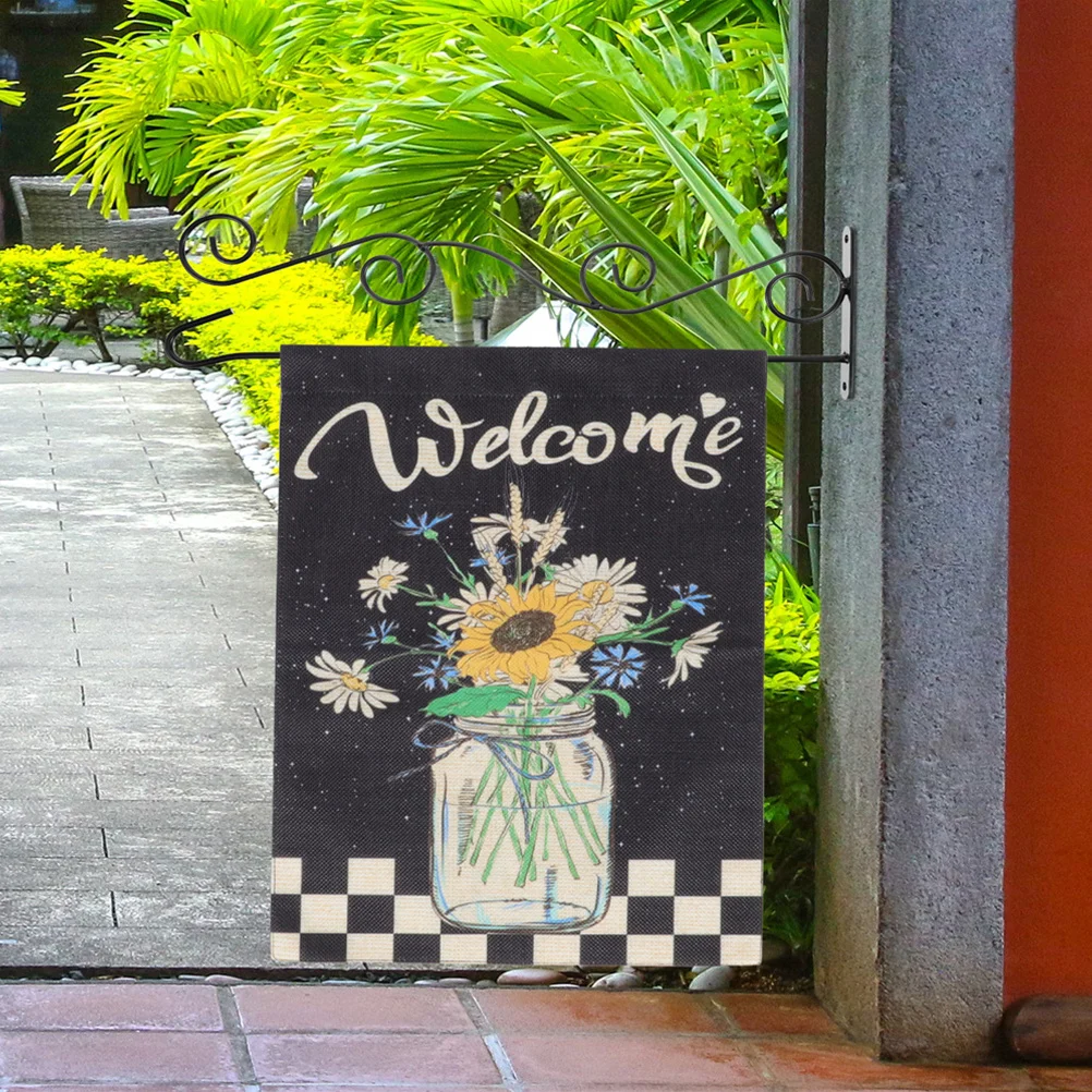 

2Pcs Wall-Mounted Garden Flag Rack Sturdy Iron Material Weather Resistant Outdoor Yard Flag Holder Garden Adorn