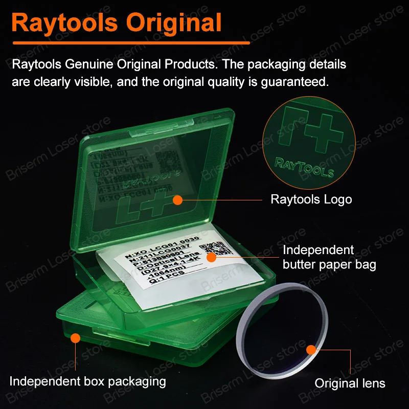 Briserm Raytools Fiber Laser Lens 27.9x4.1 24.9x1.5 4kw Raytools Laser Optische Bescherming Windows Lens 211LCG0037 211LCG0020