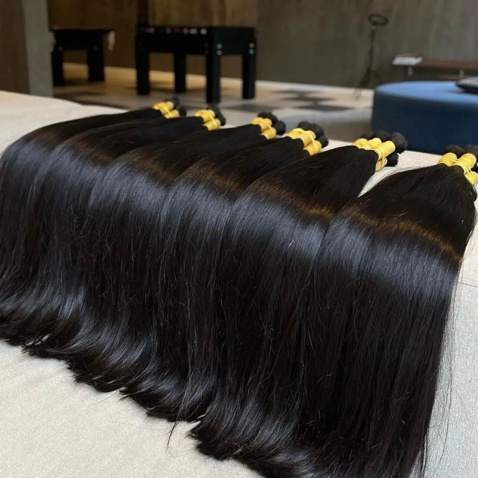 Geen inslag Maagdelijk Bulk Echt haar Echt haar Voor vlechten 100% Onverwerkt menselijk haar Bulkextensies Braziliaans remy-haar 18-30 inch