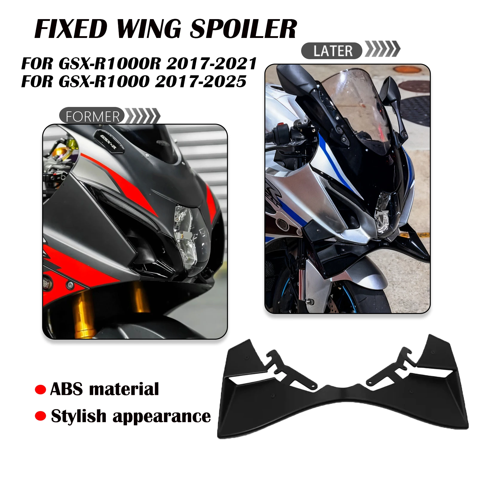 

Для GSX-R1000 2017-2025 GSX R1000R 2017-2021 GP крыло передний обтекатель мотоцикла Winglet аэродинамическое крыло спойлер Winglet обтекатель