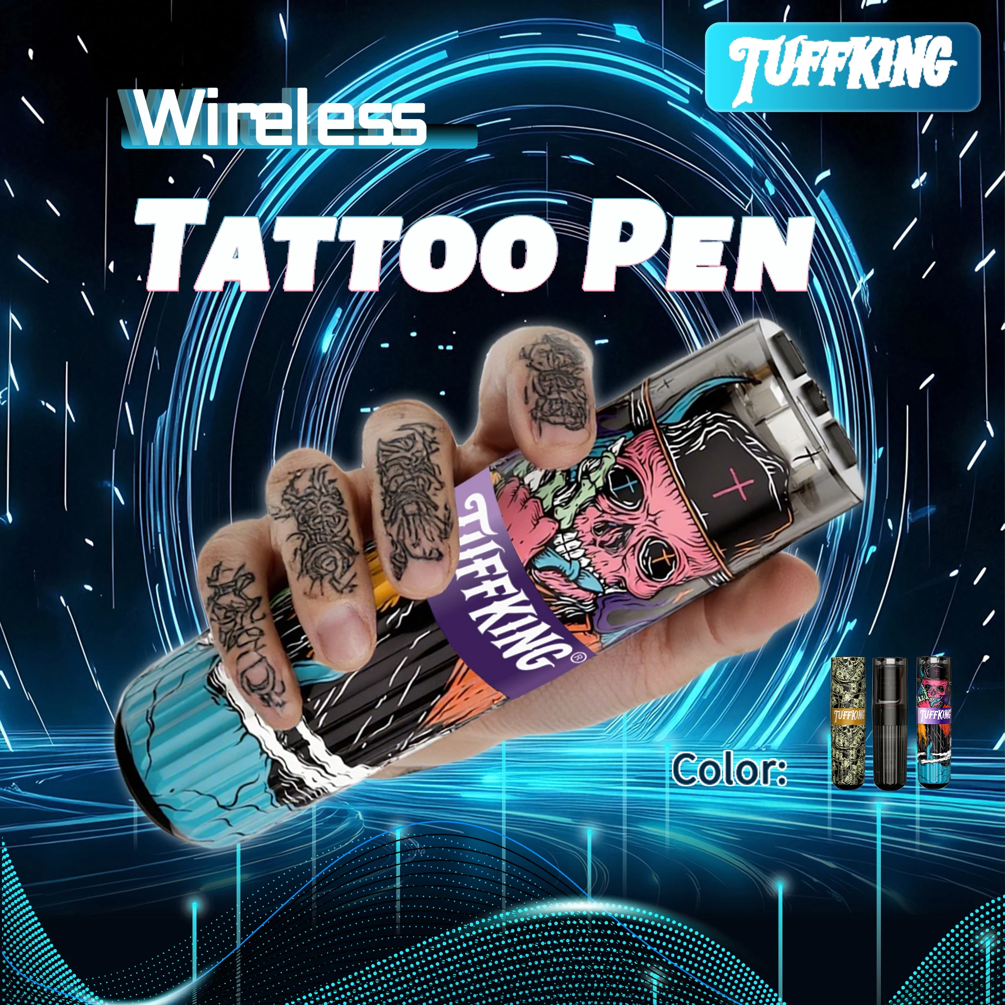 Popular Tuffking Tattoo Set Punk Style Liquid Free Professional Tattoo Machine Tattoo Needle Tool Consumables