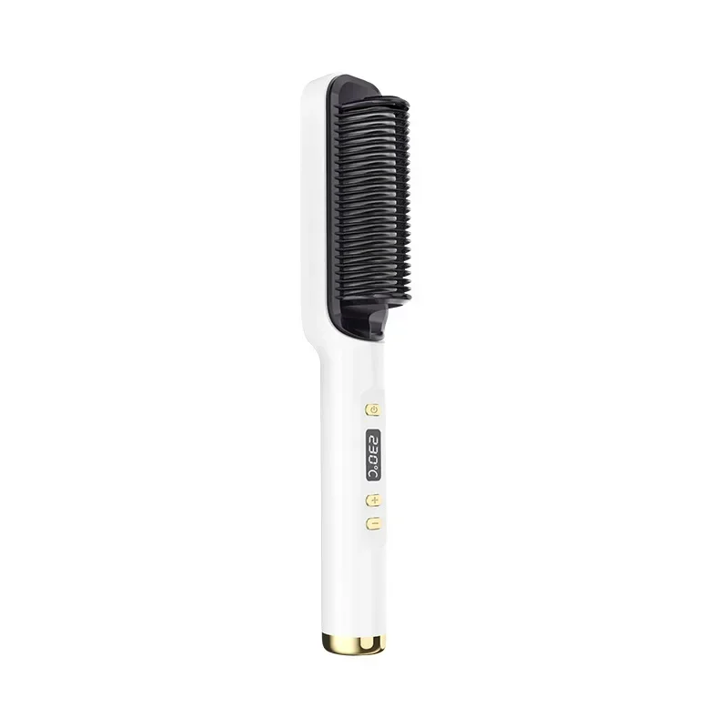 High quality   LCD Hair Straightener Comb Does Not Hurt Ha ir Straight Hair Curly Hai r Dual-purpose Lazy Styling Comb H air Str view 6