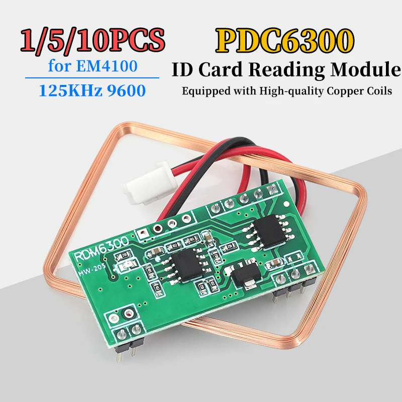 1/5/10PCS 125KHz RFID Reader Module RDM6300 Suitable for EM4100 Cards UART Output Access Control System for DIY KIT