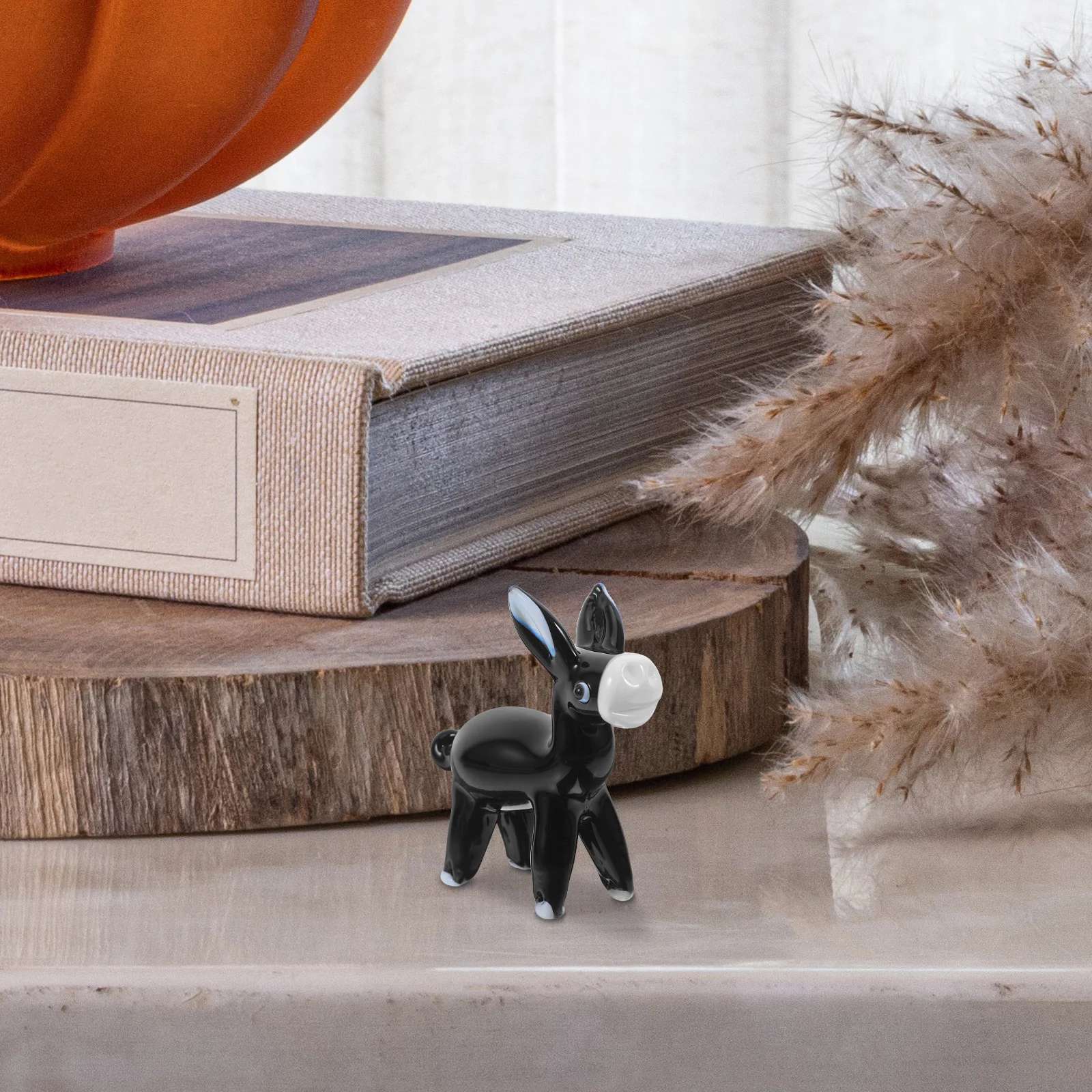 

Hand Blown Mini Glass Ornament Artistic Animal Sculpture Miniature for Home Office Desktop Decoration