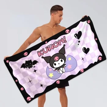 Sanrio Kuromi cartoon beach towel cute KuromiBath towel kids gifts hand towels super absorbent swimming pool towel