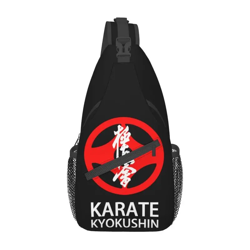 Mochila cruzada de Karate Kyokushin para hombre, bolso de pecho de hombro personalizado para artes marciales, viaje, senderismo, Daypack