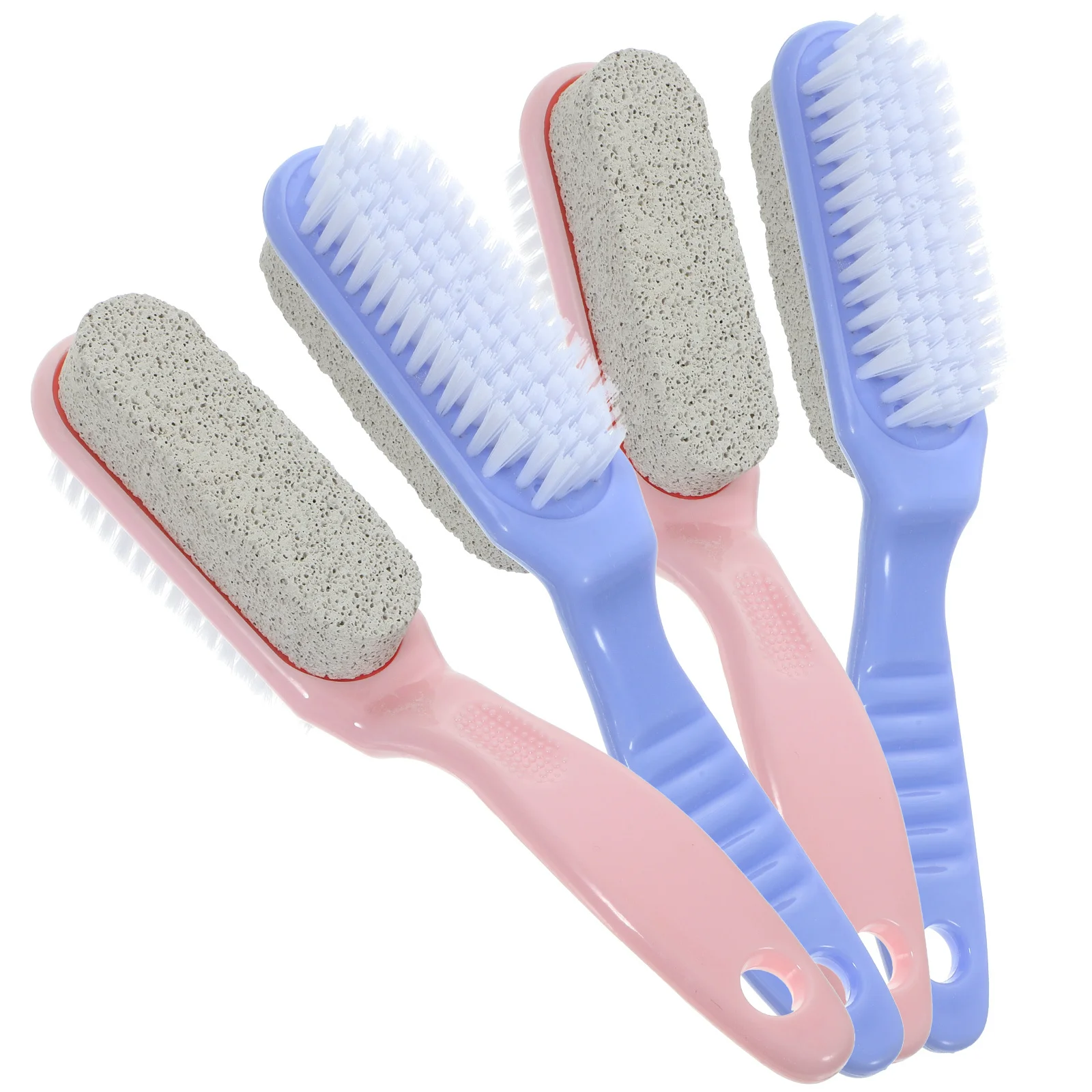4 قطعة 2 في 1 مسمار فرشاة تنظيف الغبار الكالس مزيل القدم باديكير حجر لينة PP شعيرات غير مزعجة السفر المنزل الحمام #5