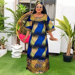 Plus Size African Clothes for Women 2024 New African Dashiki Ankara Print Robe Bazin Design Wax Wedding Party Dresses