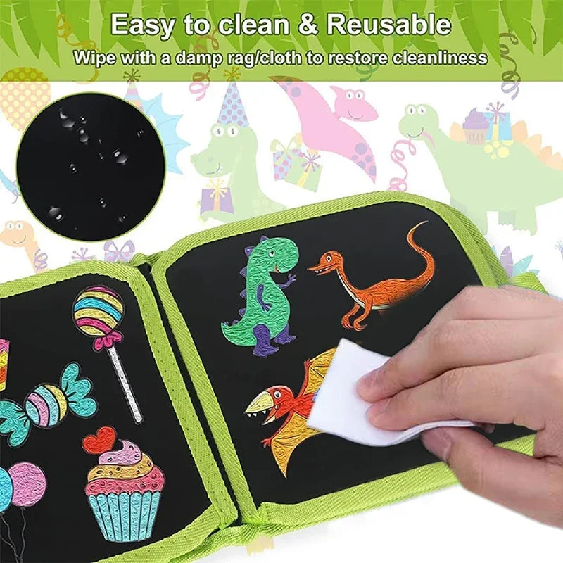 Portable Reusable Magic Drawing Book Erasable Doodle Blackboard for Kids Travel-Friendly Creative Art Learning Tool