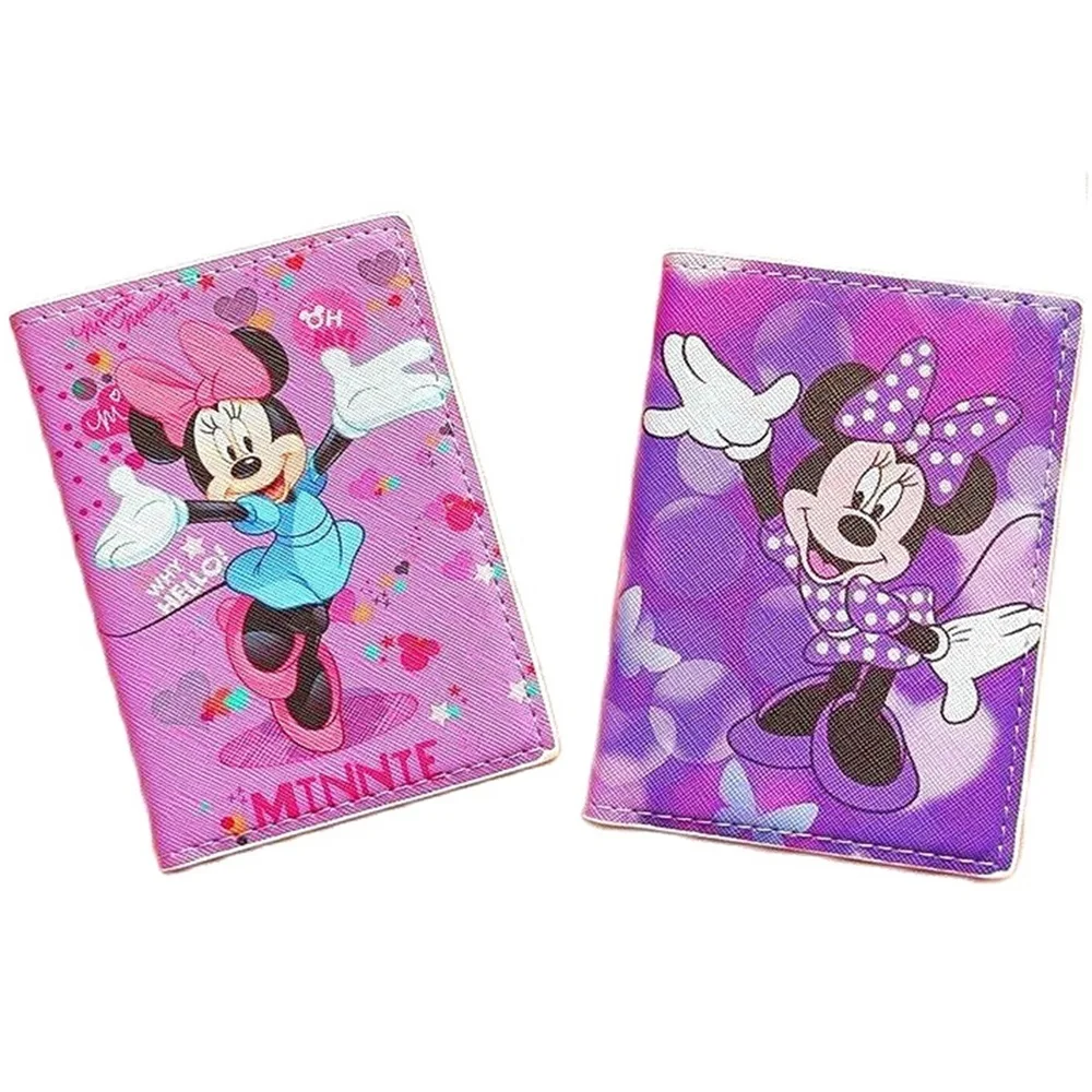 Disney Mickey Minnie Office Ladies Travel Passport Cover Wallet Unisex Business Multifunction Credit Card Purse Organizer Case