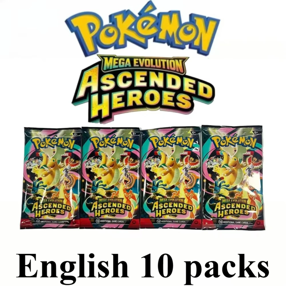 100PCS Trading Cards 9+1 Per Pack Mega Evolution Booster Pack Chaos Rising Pitch Phantasmal Flames Battle Collectible Game Card - view 2