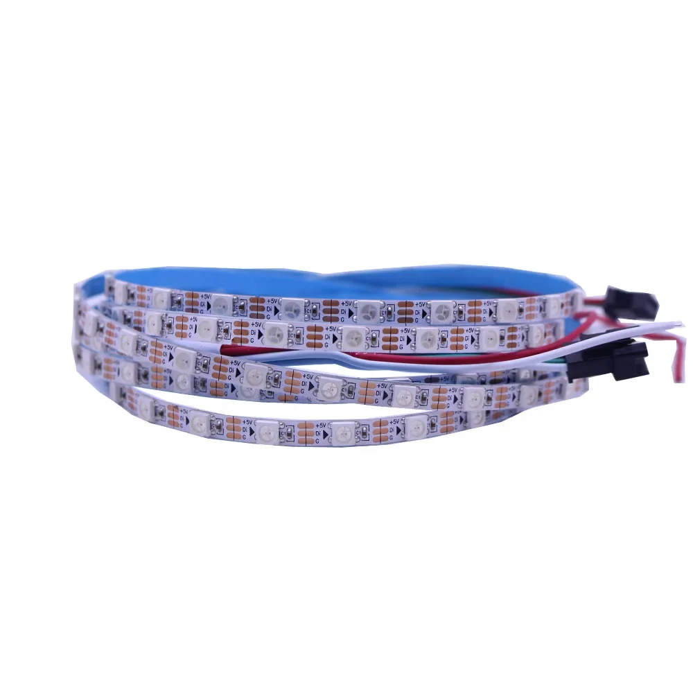 Imagem -03 - Endereçável Rgb Led Pixel Strip Dc5v Ws2812b 3535 5050 1m 2m 5m 60leds m mm mm Fpc Não Impermeável 60pixels por m Como Sk6812