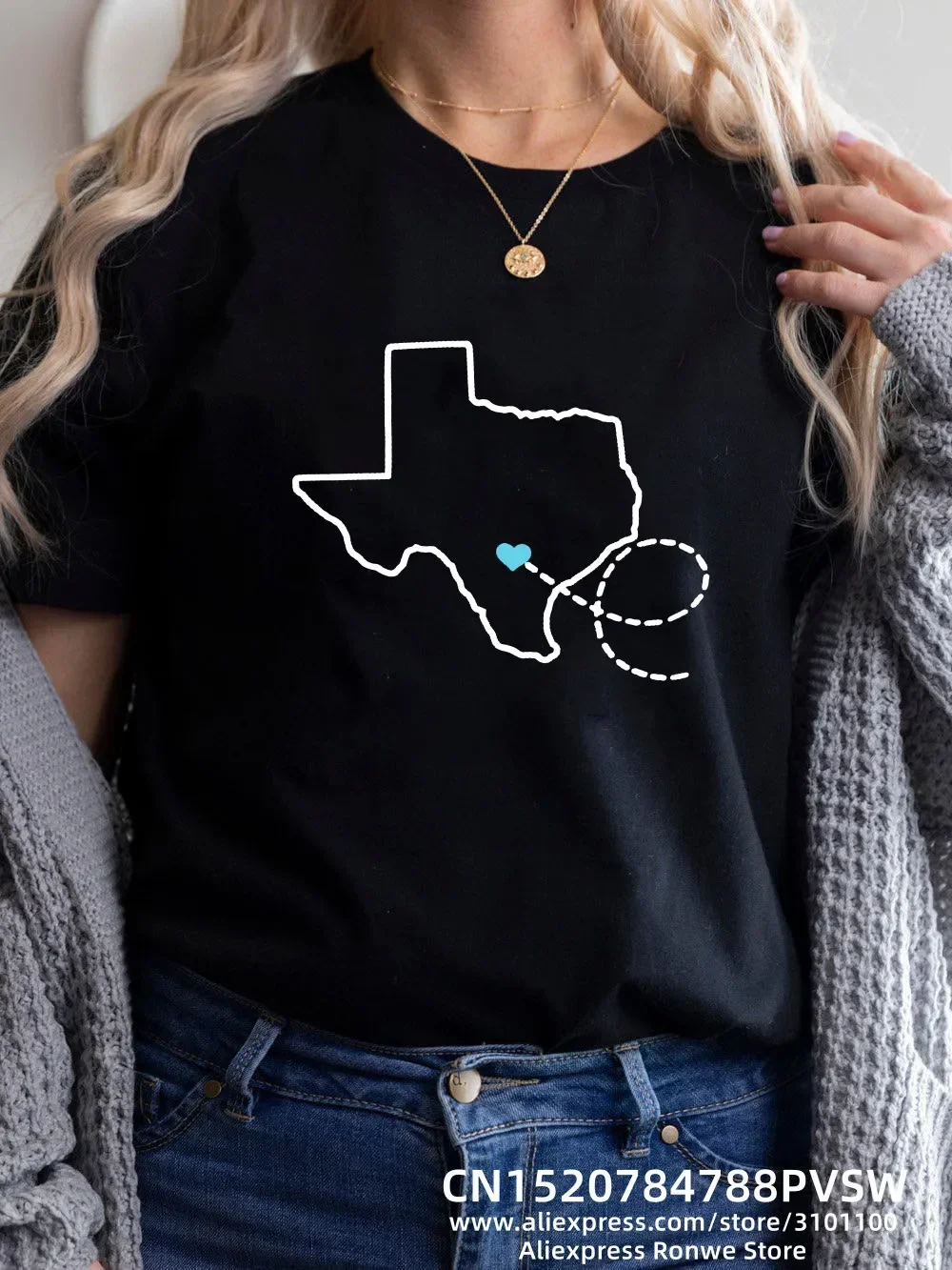 Texas Florida Matching Cotton T-Shirts Sister Group Graphic Designed Tops Tees Students Matching cotton Clothes