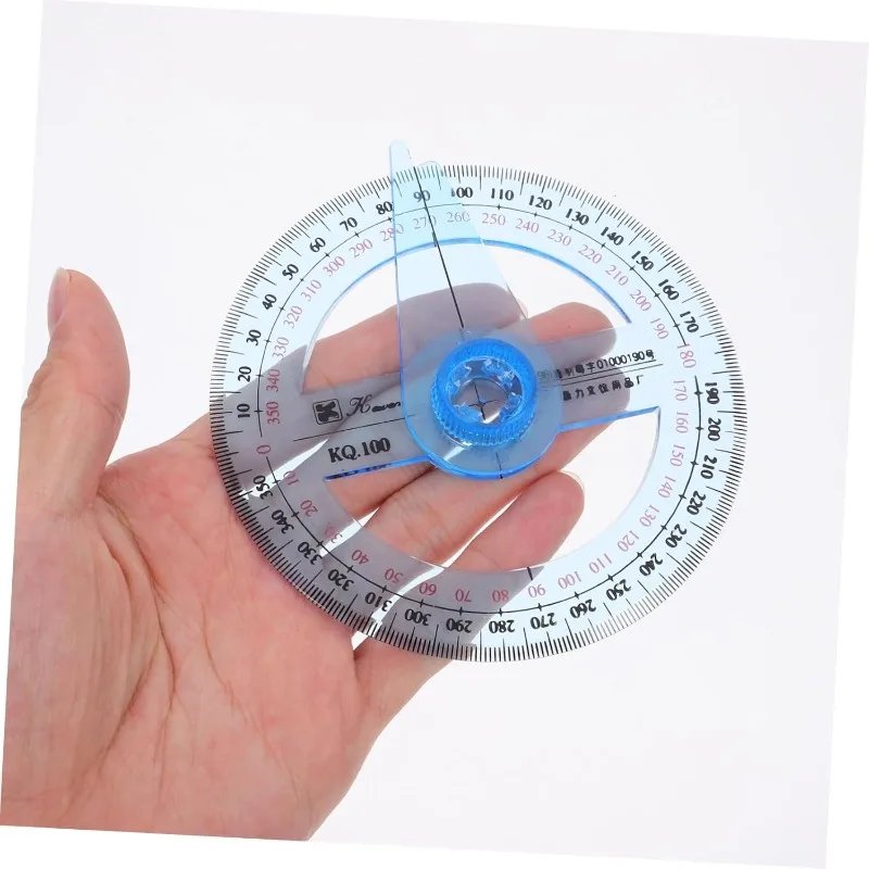 1PC Strumenti di disegno del goniometro circolare Strumento di misurazione del goniometro Geometria matematica a 360 gradi per l'aula