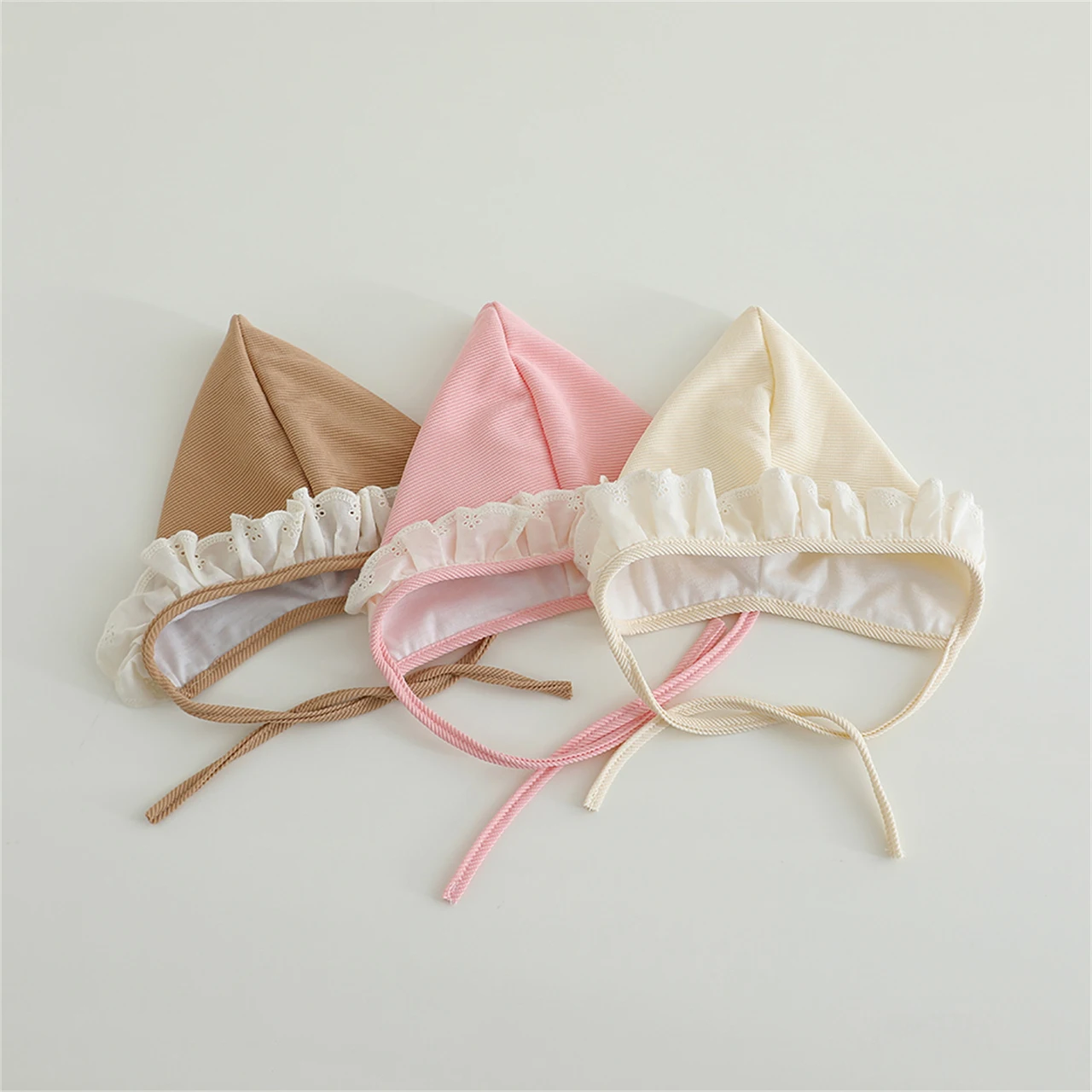 2025 الوليد القطن قبعة الدانتيل تكدرت الطفل الأميرة قبعة ربيع الخريف الرضع صبي فتاة جلد بيني قبعات