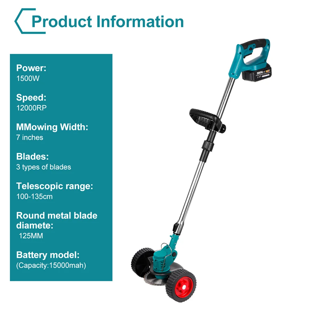 Hand-Held Electric Folding Mower With Adjustable Length 100CM-135CM For Home Gardening Pruning Tools For Makita 18V Battery