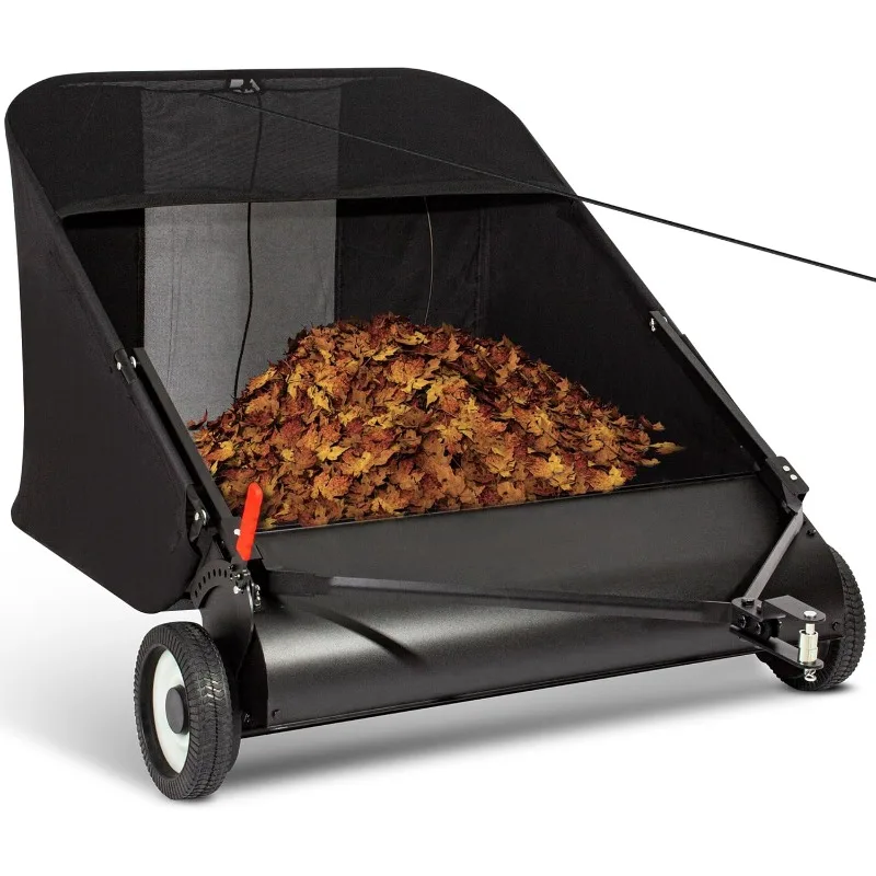 

52-inch Tow Lawn Sweeper for Leaves & Grass, 26cu. Ft. Leaf Collector with Large Capacity, Adjustable Sweeping Height f