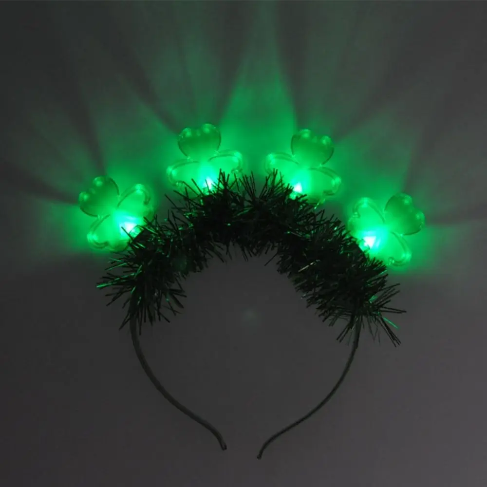 St Patrick's Day Jewelry Luminous Clover Earrings Beer Mug Bracelet Glowing Necklace LED Head Band Electric Hair Band