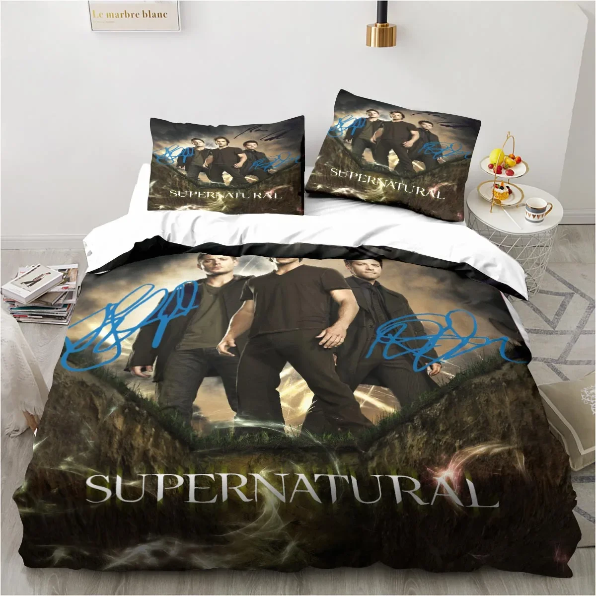 TV series Supernatural Bedding Sets Single Twin Full Queen King Size Bed Linen Kids Girls Bedroom Decor Cartoon Duvet Cover Set