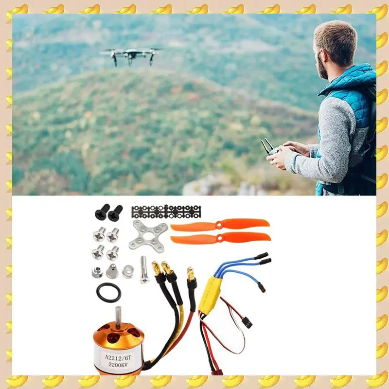 

A45U 2X 2212 2200KV двигатель + 30A ESC + 6035 пропеллер + защита пропеллера комплект электродвигателя для RC двигателя самолета
