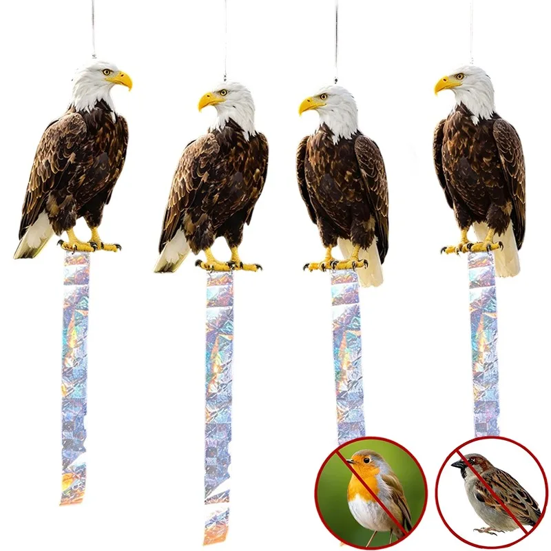 Owl Bird Repellent Scarecrow Decoy Acrylic Hanging Bird Deterrent for Garden Balcony Orchard Farm Pigeon Crow Sparrow Repeller