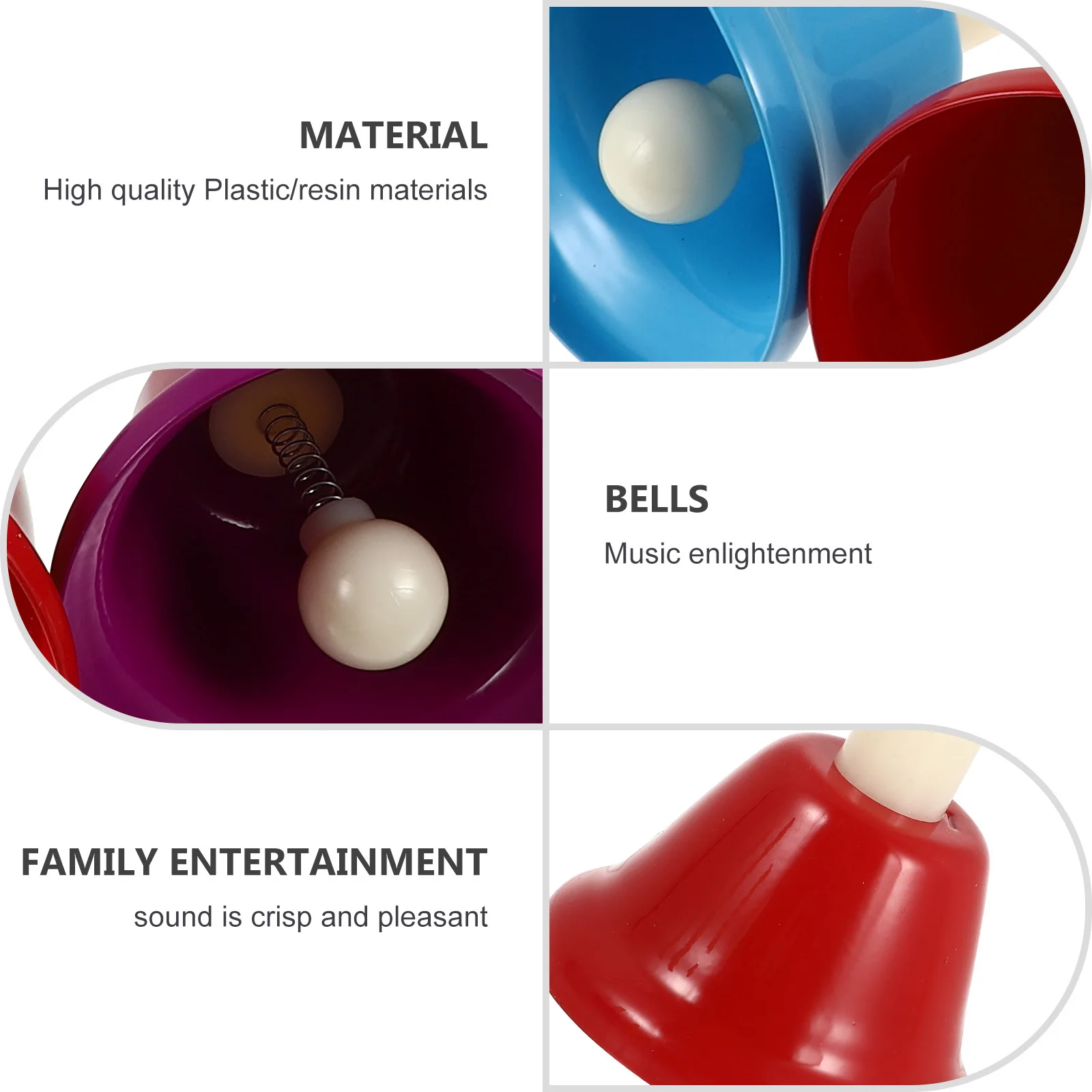 8 قطعة 8 لهجة اليد جرس مجموعة أدوات قرع المدرسة الملونة إيقاع آلة موسيقية للتعلم المبكر