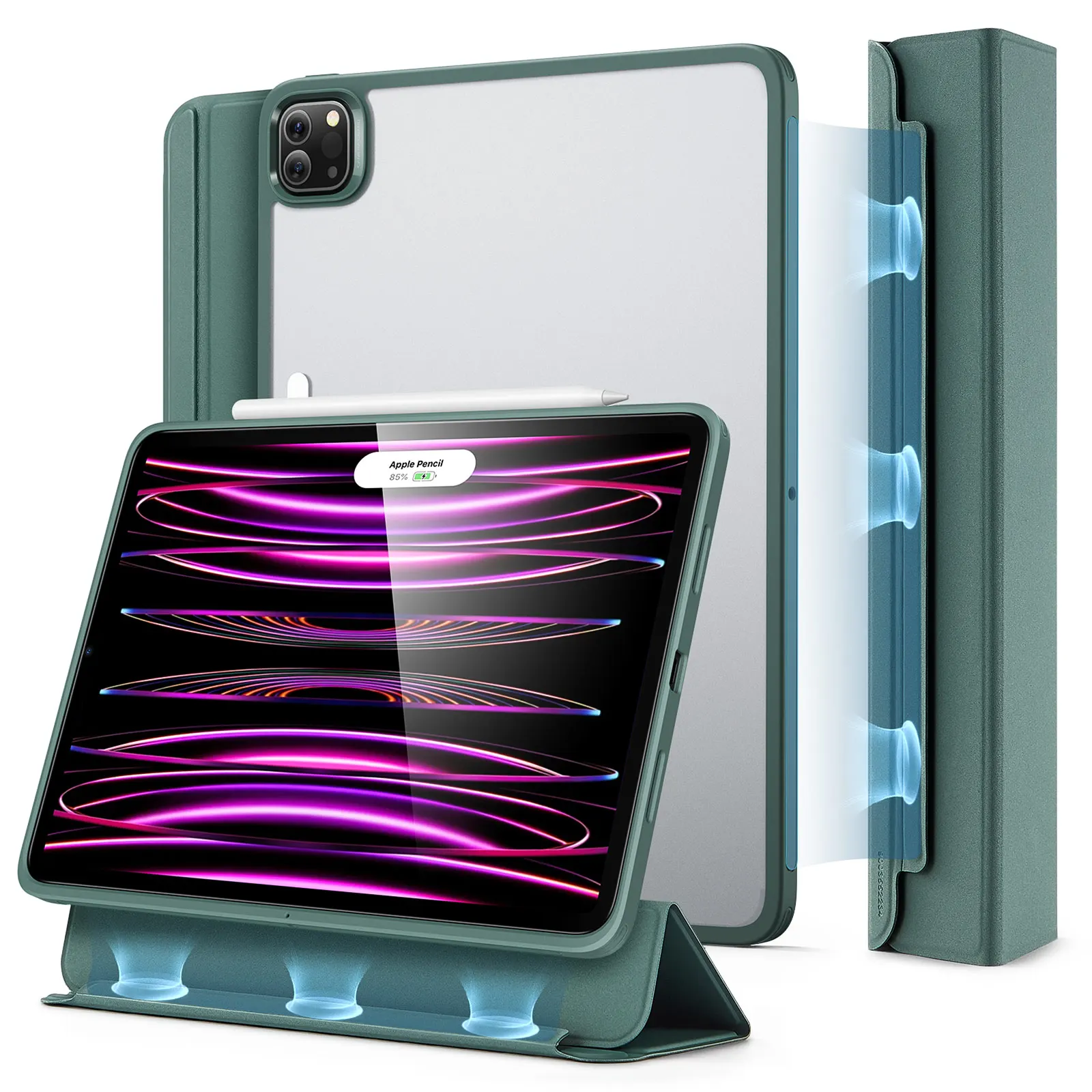 Étui ESR pour iPad Pro 12,9 pouces (2022/2021) Housse magnétique détachable avec support vertical pour iPad Pro 12,9 pouces 6e/5e génération