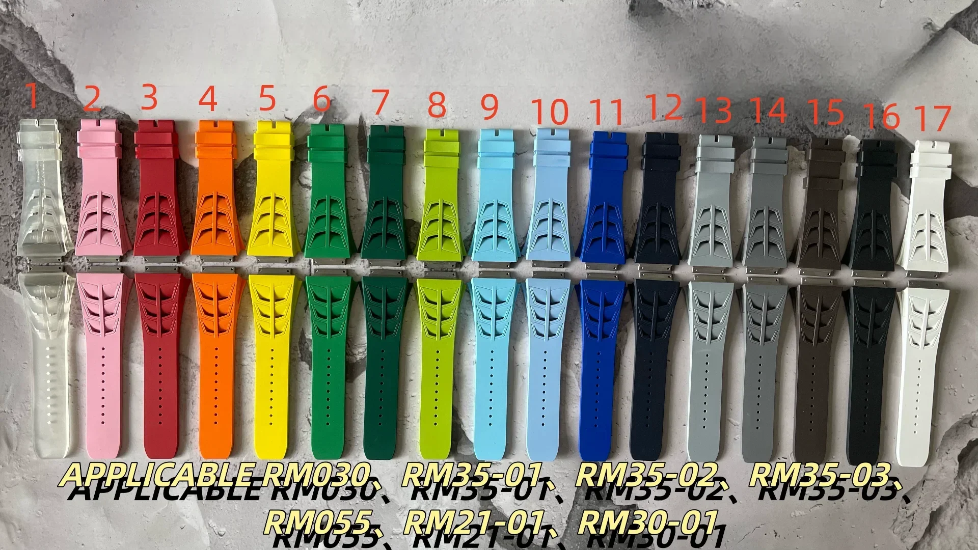 جديد سوبر أ فلورو المطاط حزام الساعات ريتشارد ساعة ميل حزام RM030 RM055 FKM فلورو المطاط