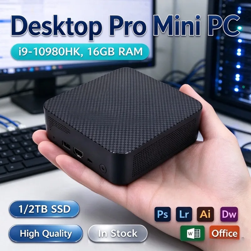 High Performance Mini PC Intel Core i9-10980HK 16GB RAM 1TB/2TB SSD WiFi6 Portable Gaming Computer Office PC Desktop Fast BT New