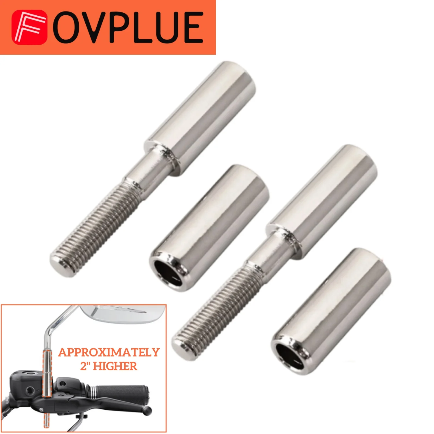 5/16'' Motorrad Zubehör Rücksichtsspiegel 2" Stem Extension Adapter Kit für Harley Touring Sportster 883 1200 Softail Dyna CVO Road King Road Gilde Electra Glide
