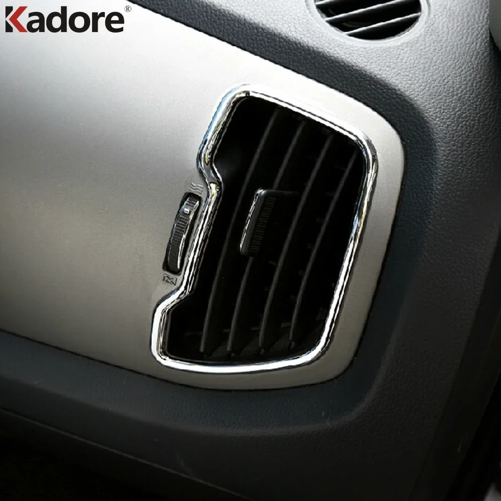 Car Front Air Condition Vent Outlet Cover Trim For Kia Sportage 2011 2012 2013 2014 2015 Stainless Steel Interior Accessories