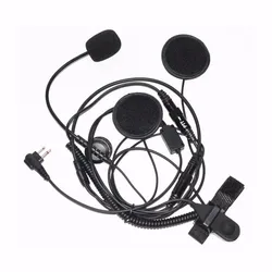 2 Pin M-Head Finger PTT Motorcycle Half Helmet Racing Headset Speaker Microphone for Motorola CP040 CP110 GP88S XV2100 Radio