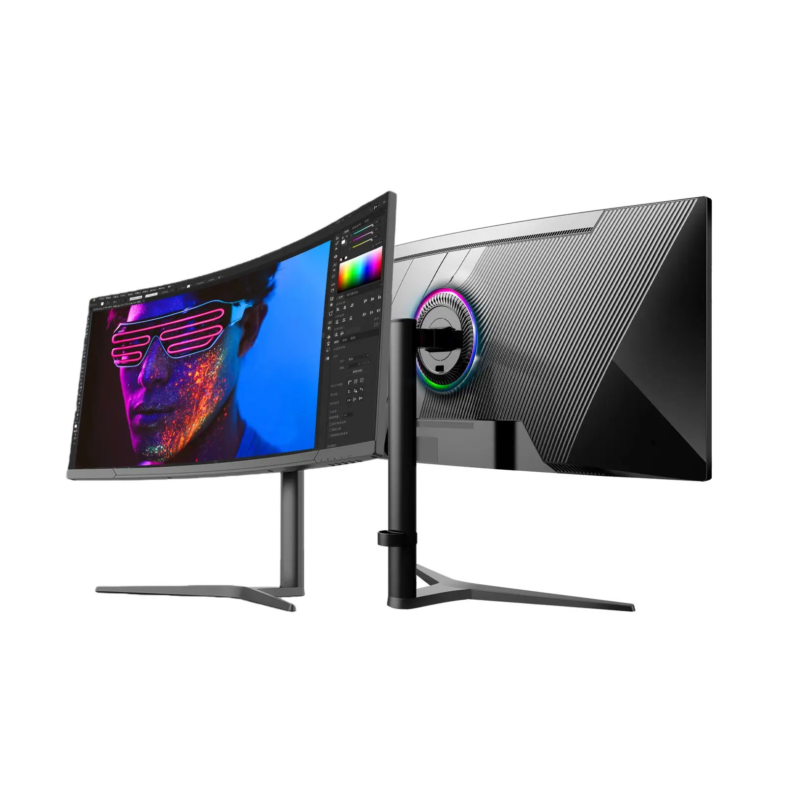 New 34-inch hairtail screen quasi-4K165HZ monitor e-sports HVA fast 21:9 office stock trading screen