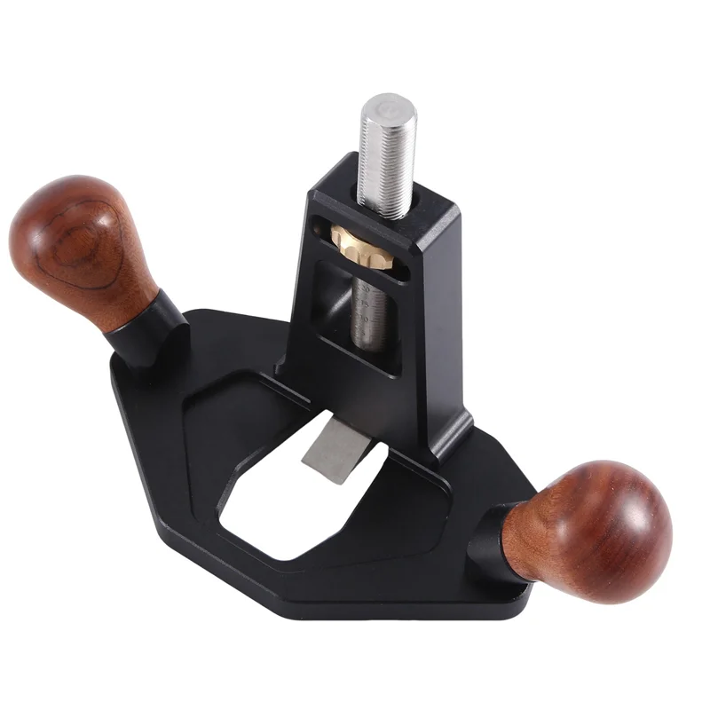 ABKL-Router Plane With Adjustment Knob Woodworking Handheld Bottom Cleaning Manual Slotting Edge Trimming Flat Planer Black