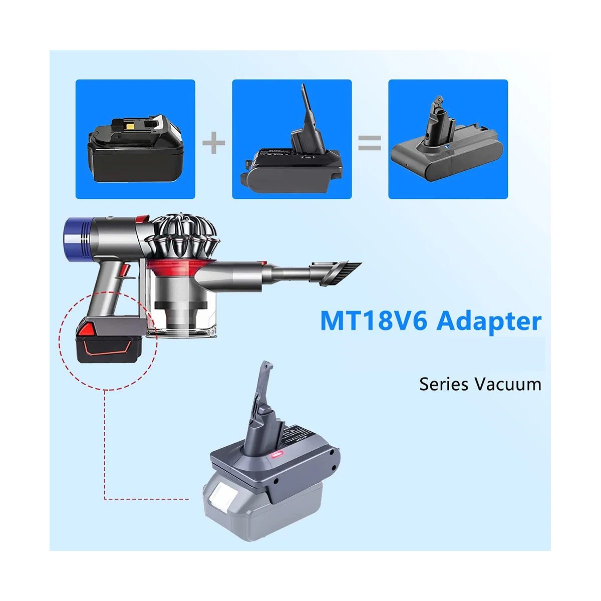 Адаптер A57G-V6 для литий-ионного аккумулятора Makita 18 В, преобразователь в инструмент Dyson V6, для аккумулятора Makita 18 В BL1830 BL1850