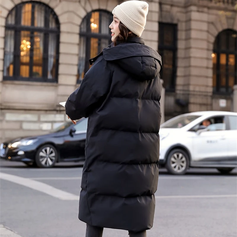 2025 Winter Women Jacket Coats Long Parkas Female Down Cotton Hooded Overcoat Thick Warm Jackets Windproof Casual Student Coat