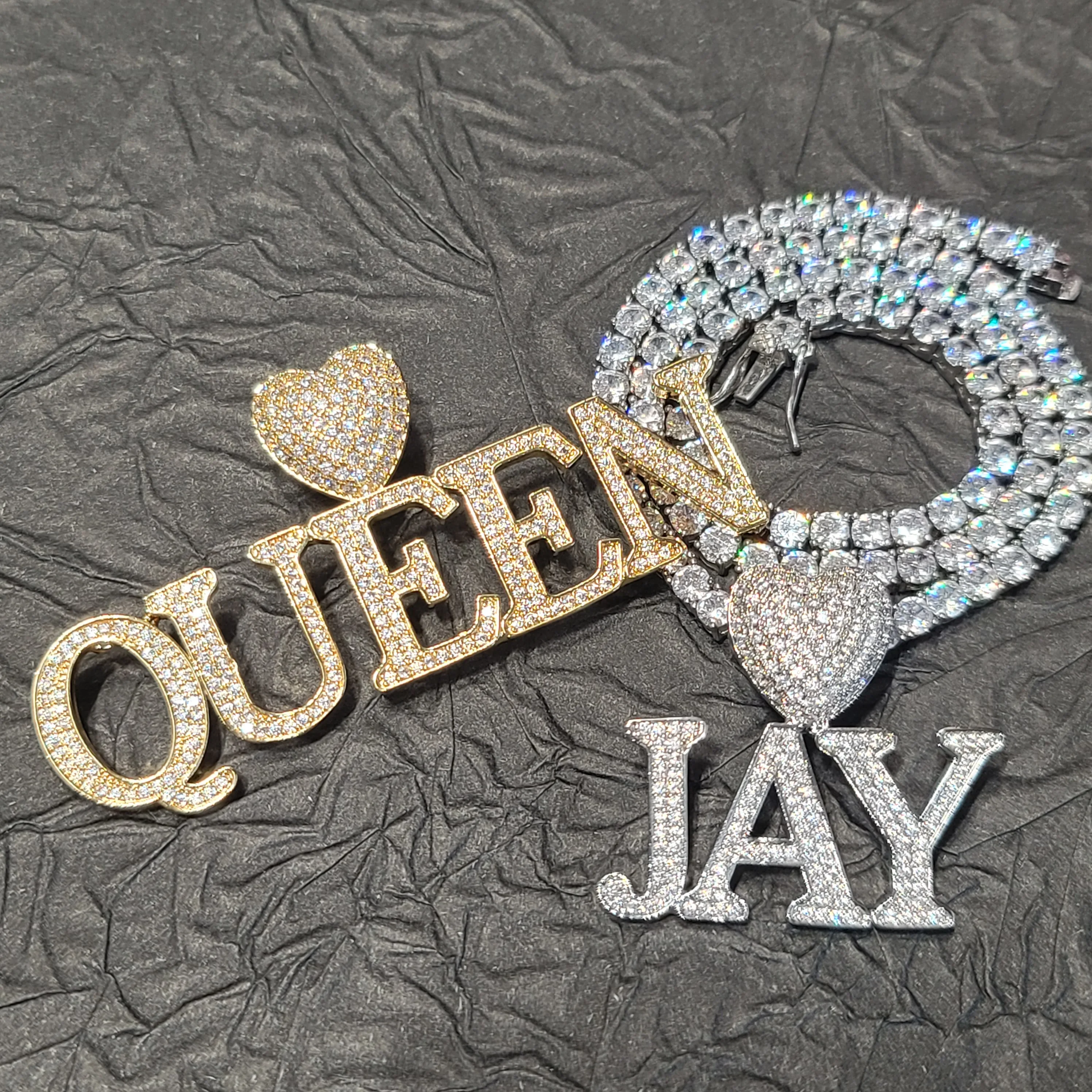 

Custom Heart-Shaped Clasp Pendant Number And Letter Jewelry Chain Personalized Name Necklace For Women Wedding Valentines Gifts