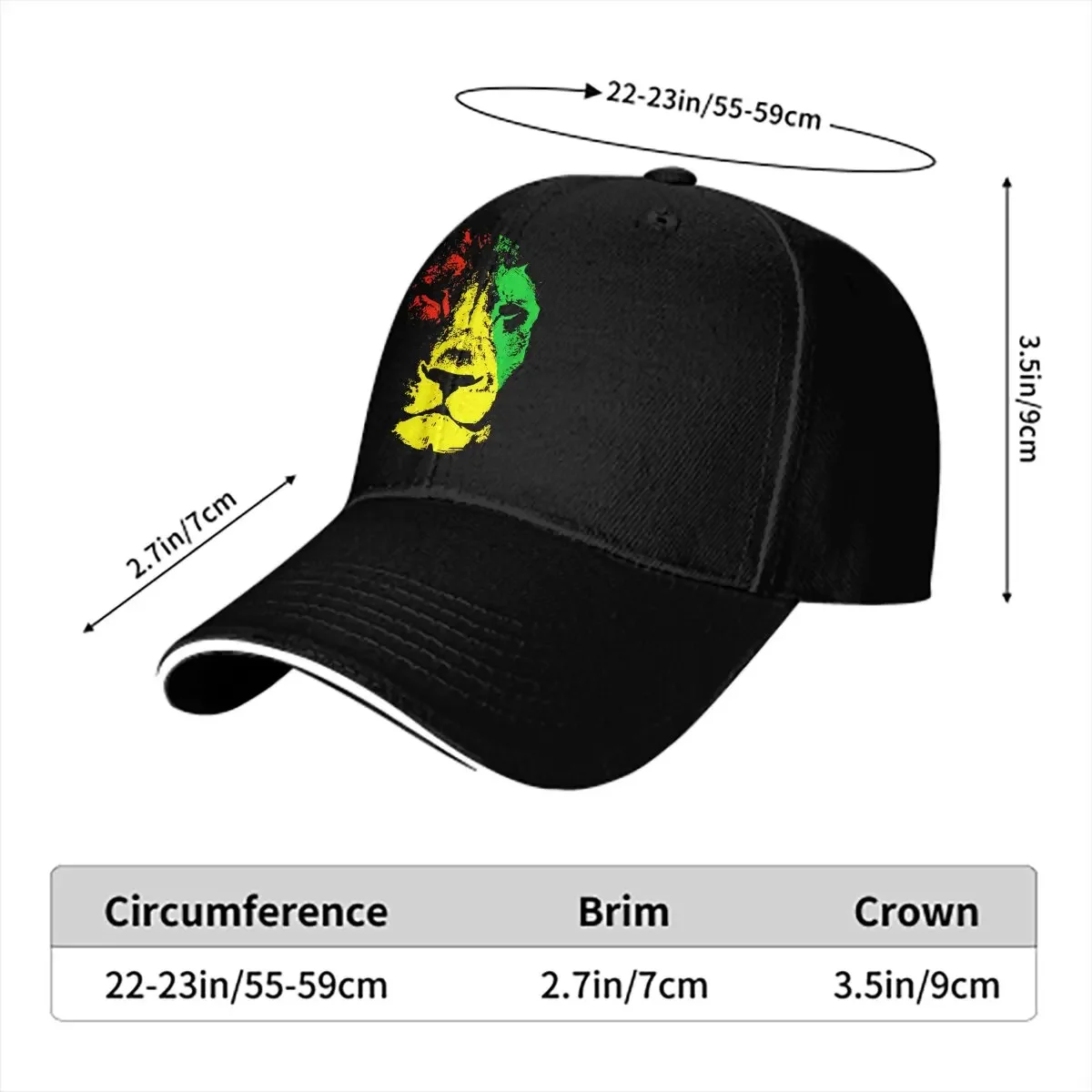 Beautiful Lion Face Rasta Lion Of Judah Rastafari Baseball Cap Men Hats Women Visor Cycling Adjustable Snapback Caps